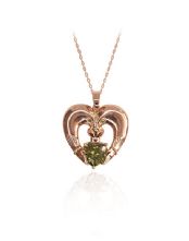 Maureen O'Hara Tipperary Crystal Rose Gold Claddagh Pendant